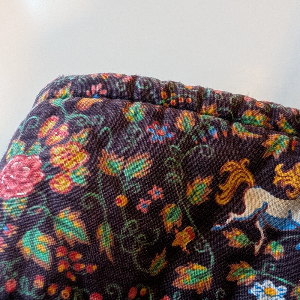 Vera Bradley Tavern On The Green Vintage 90s Cotton Quilted Tote - Picture 5 of 13